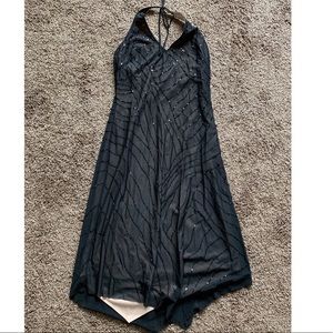 BCBG Black/Nude Beaded Cocktail Dress